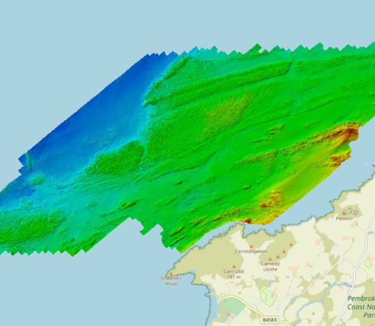 A bathymetric map of Pembrokeshire 