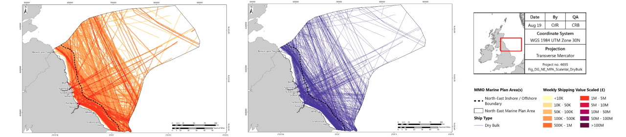 North-East England Dry Bulk Shipping Value Map