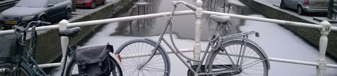 Amsterdam frozen bikes