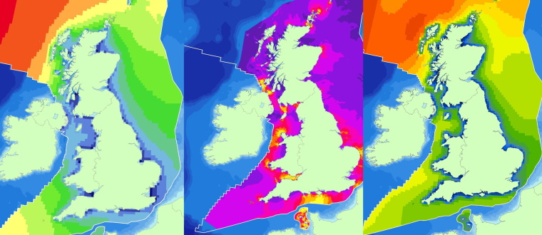 Wave height and tide UK maps