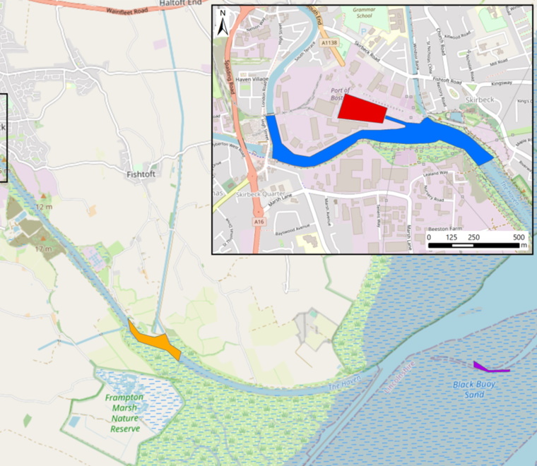 Map of proposed Boston dredging site