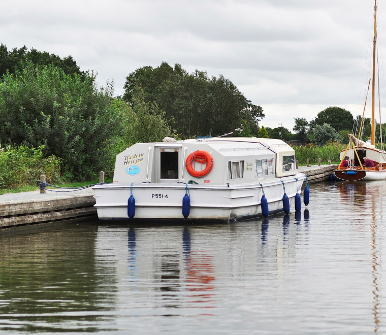 Broads canal boat 