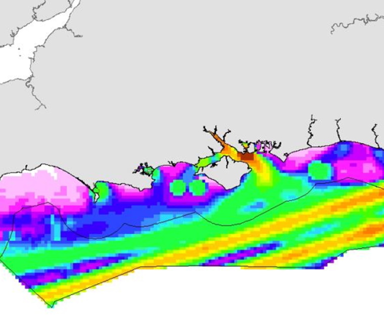 Underwater noise map
