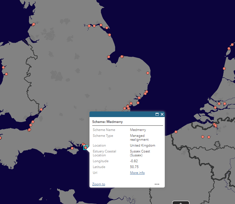 Coastal habitat creation schemes and adaptation projects UK and Northern  Europe 